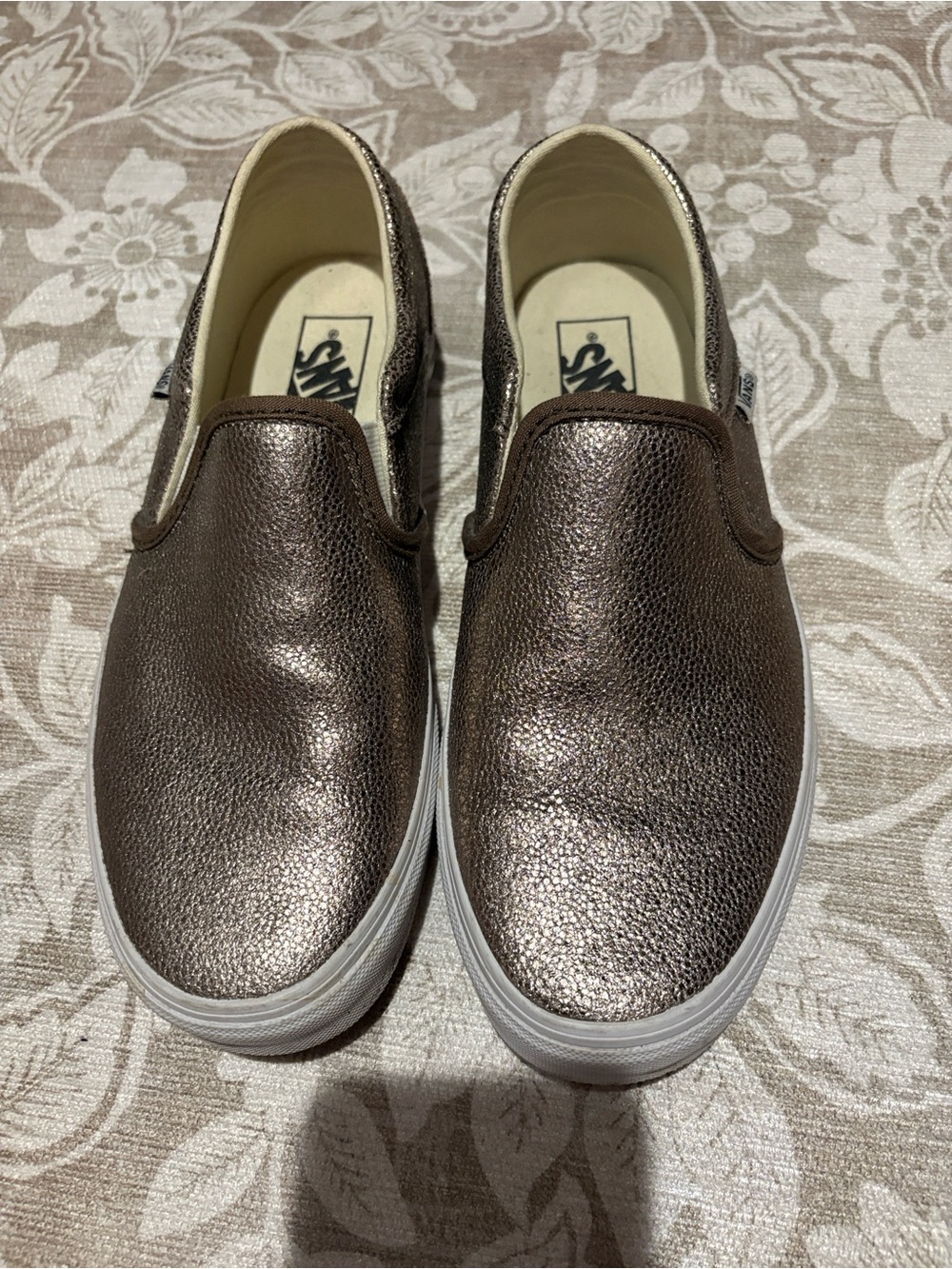 Vans Metallic Bronze Slip-On Sneakers - Picture 2 of 5